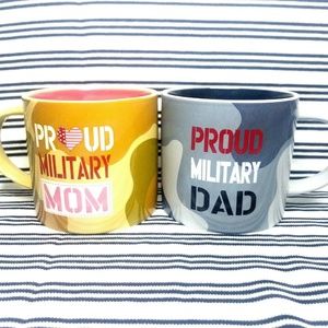 Proud Military Mom & Dad Mug Set 14 Oz